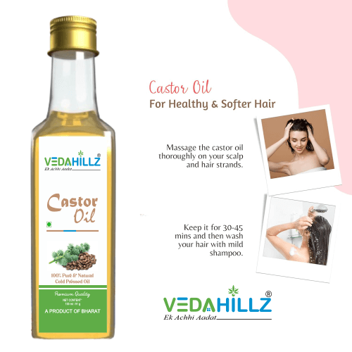 Vedahillz Cold Pressed Castor Oil Sourced from Premium Natural Seeds
